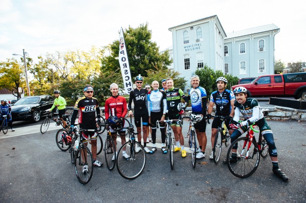 Robert Hess (Center in white and blue) is the Founder and President of the Prostate Cancer Awareness Project. In this photo he is seen with cancer survivors and professional cyclists at the Alpine Loop Gran Fondo.